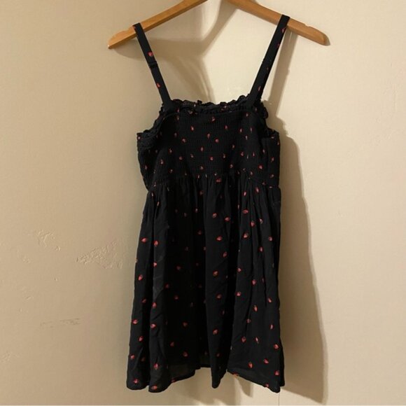 Torrid Strawberry Print Babydoll Challis Smocked Cami Tank 12 - Picture 2 of 5